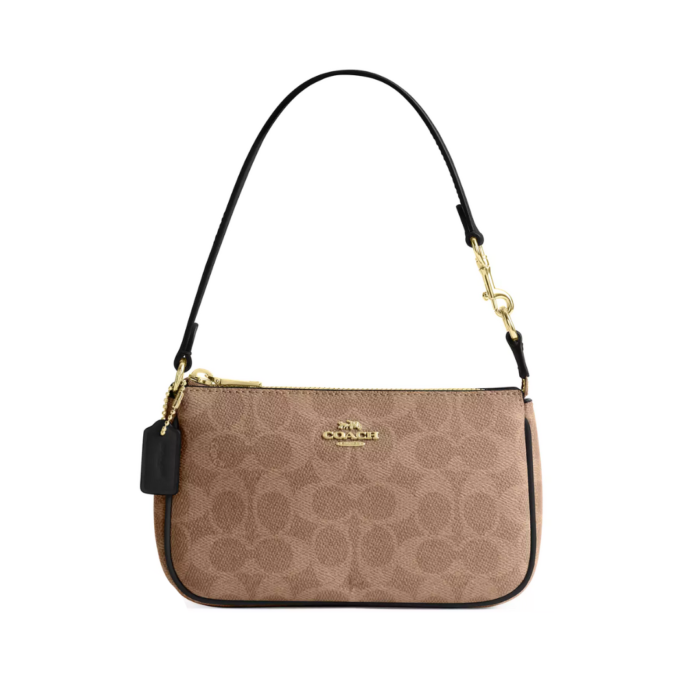 Coach Nolita 19 In Signature Canvas Gold Tan Black