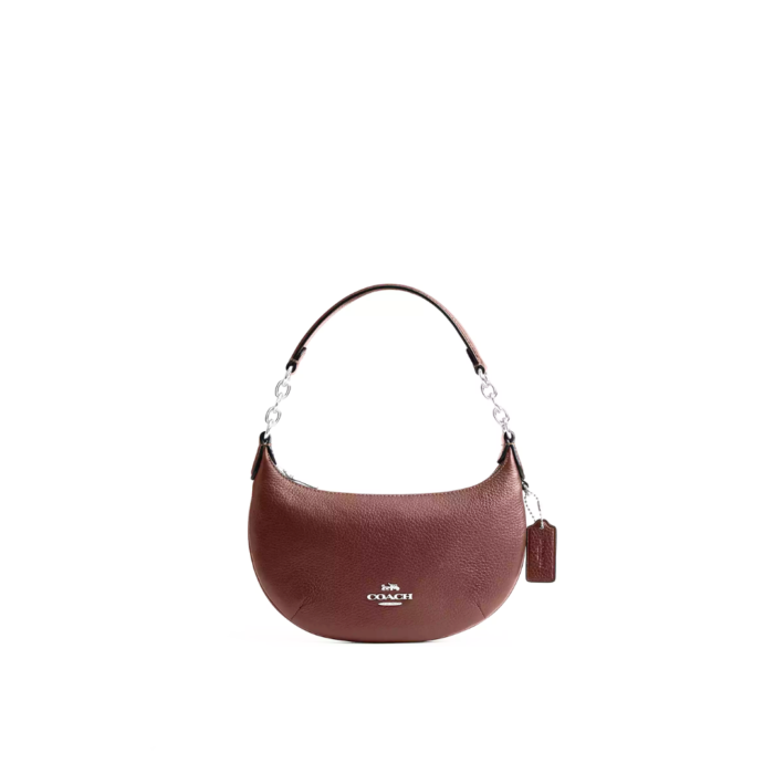 COACH Mini Payton Bag pebbled leather Silver Maple