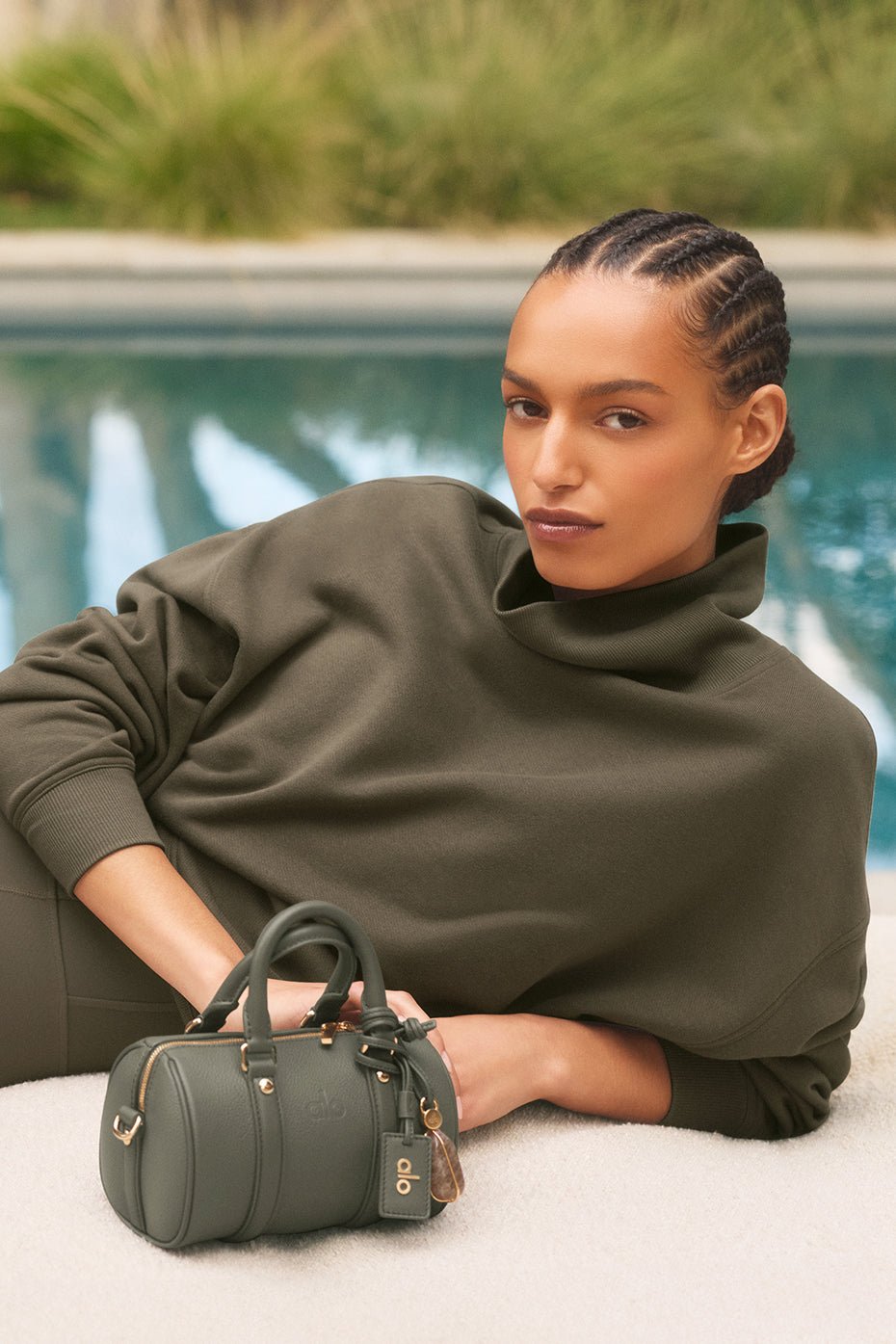 Hazy Mock Neck Pullover - Olive Tree